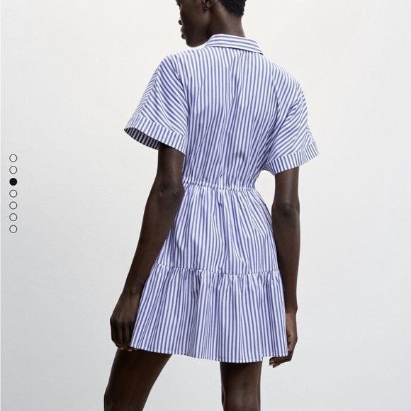 Mango Striped Ruffle Mini Dress - Picture 2 of 5